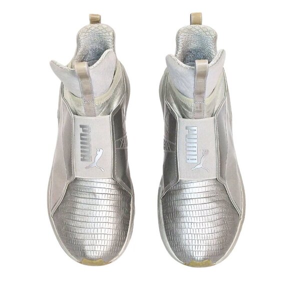 WOMEN'S PUMA SNEAKERS SILVER METALLIC ENZO ETYLE W/ SOFT SOLE | SIZE 8 - Picture 2 of 6